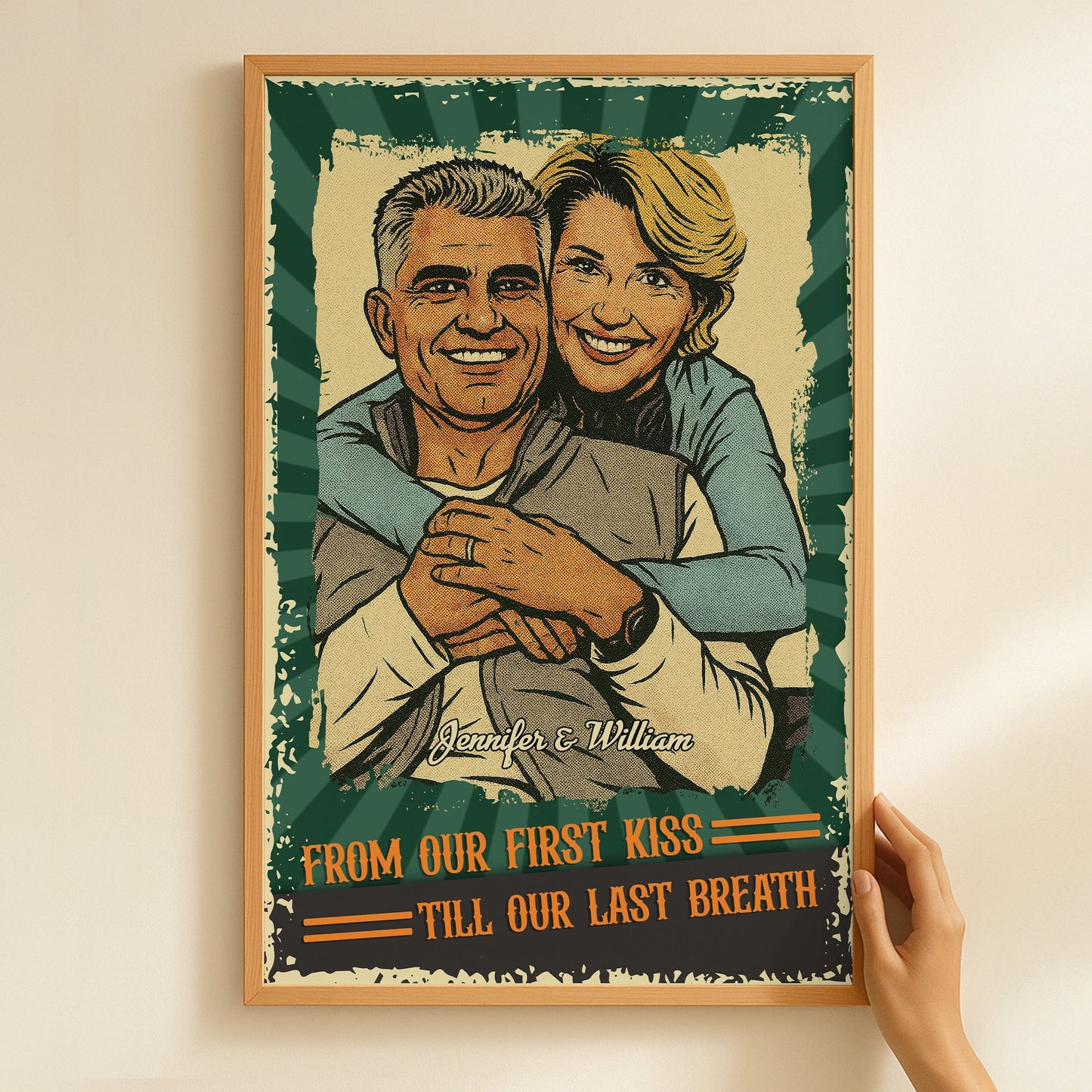 From Our First Kiss Till Our Last Breath Retro Comic - Personalized Photo Poster