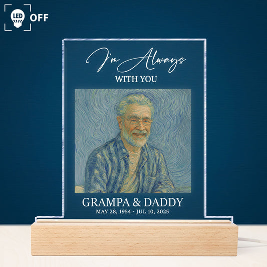 I'm Always With You Self Portrait Van Gogh Art - Personalized Photo LED Light