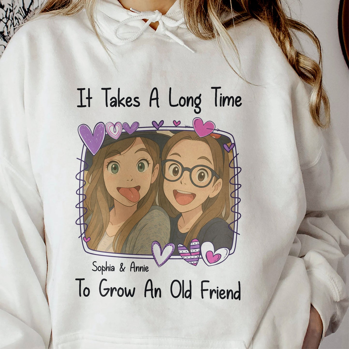 It Takes A Long Time To Grow An Old Friend Cartoon Ver - Personalized Photo Shirt