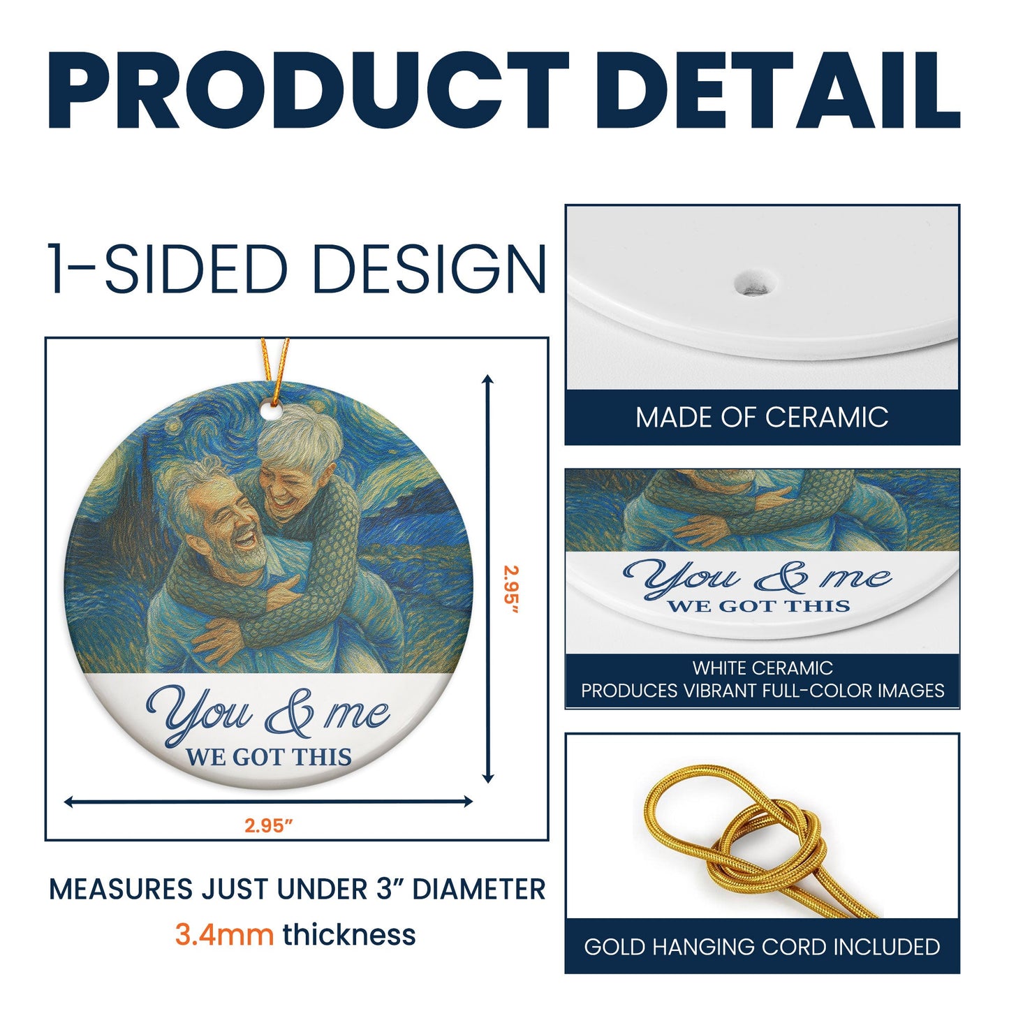 You & Me We Got This Van Gogh Art - Personalized Ceramic Photo Ornament