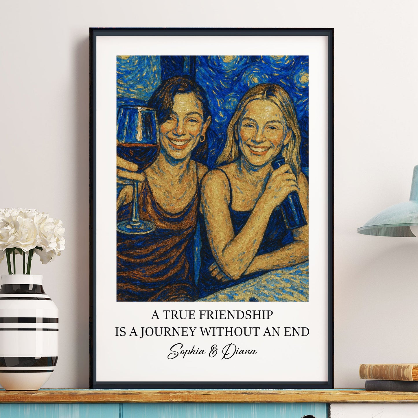 A True Friendship Is A Journey Without An End Van Gogh Art - Personalized Photo Poster