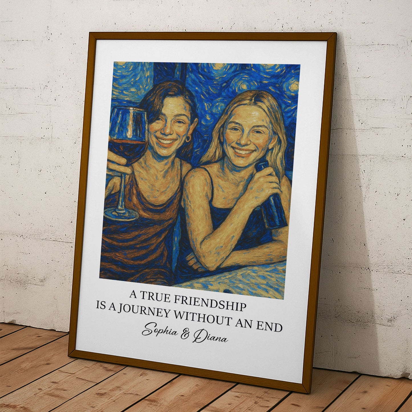 A True Friendship Is A Journey Without An End Van Gogh Art - Personalized Photo Poster