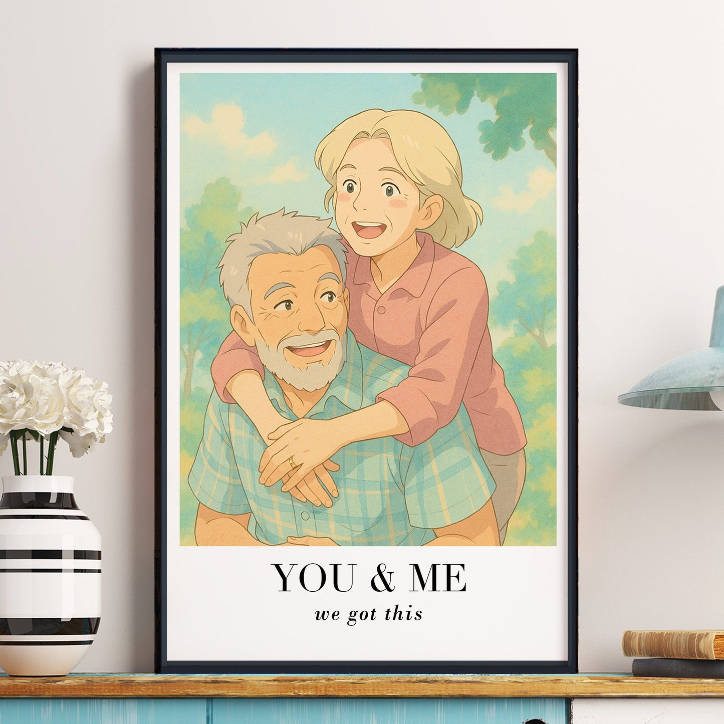 Anime Illustration High-Res Cartoon Drawing - Personalized Photo Poster