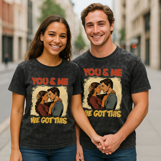 Annoying Each Other Since Retro Comic Style - Personalized Photo Acid Wash T‑Shirt