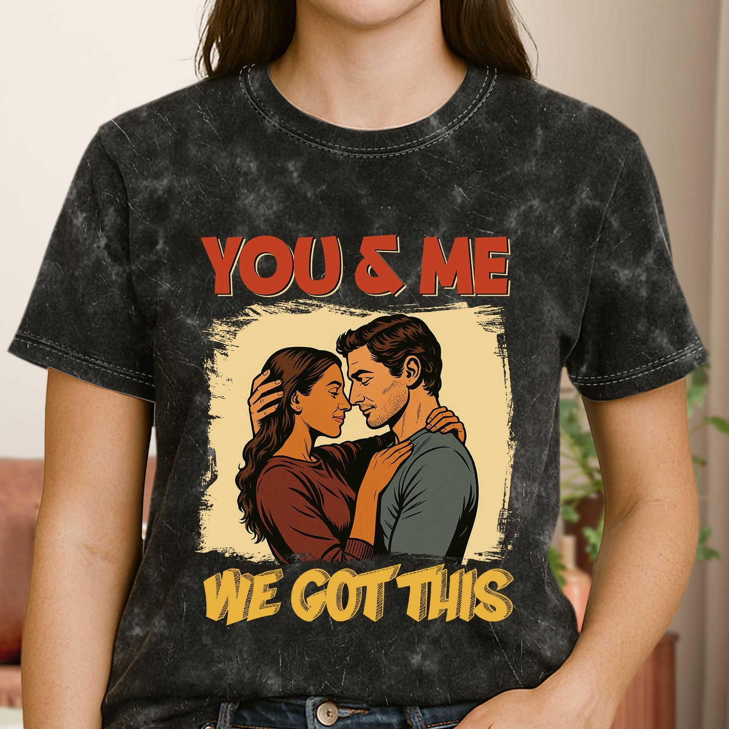 Annoying Each Other Since Retro Comic Style - Personalized Photo Acid Wash T‑Shirt