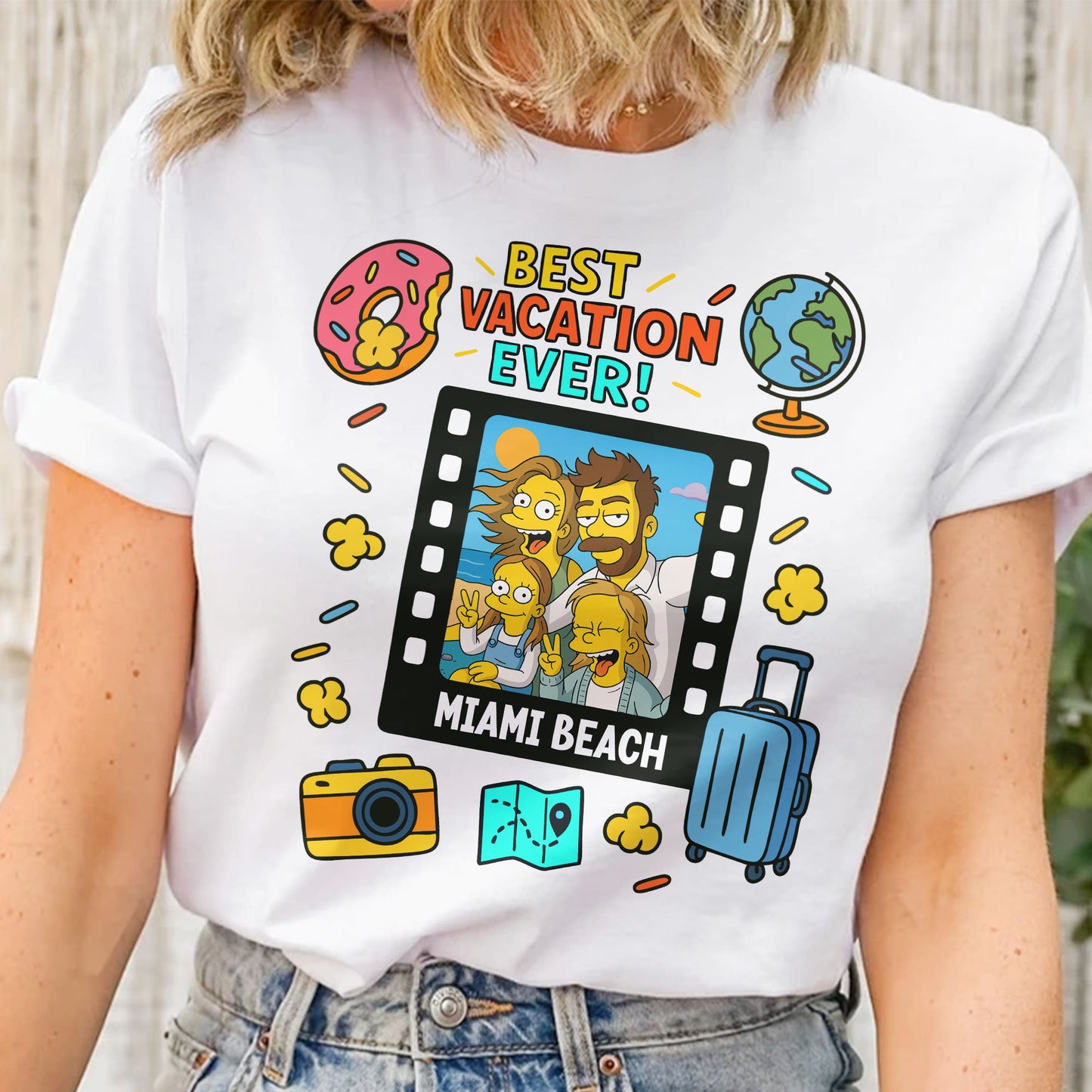 Best Vacation Ever Simpsonized Portrait - Personalized Photo Shirt
