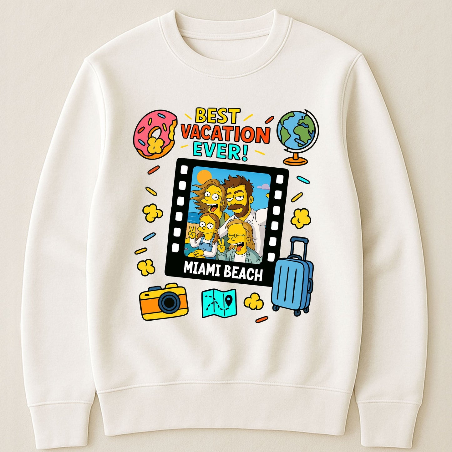 Best Vacation Ever Simpsonized Portrait - Personalized Photo Shirt