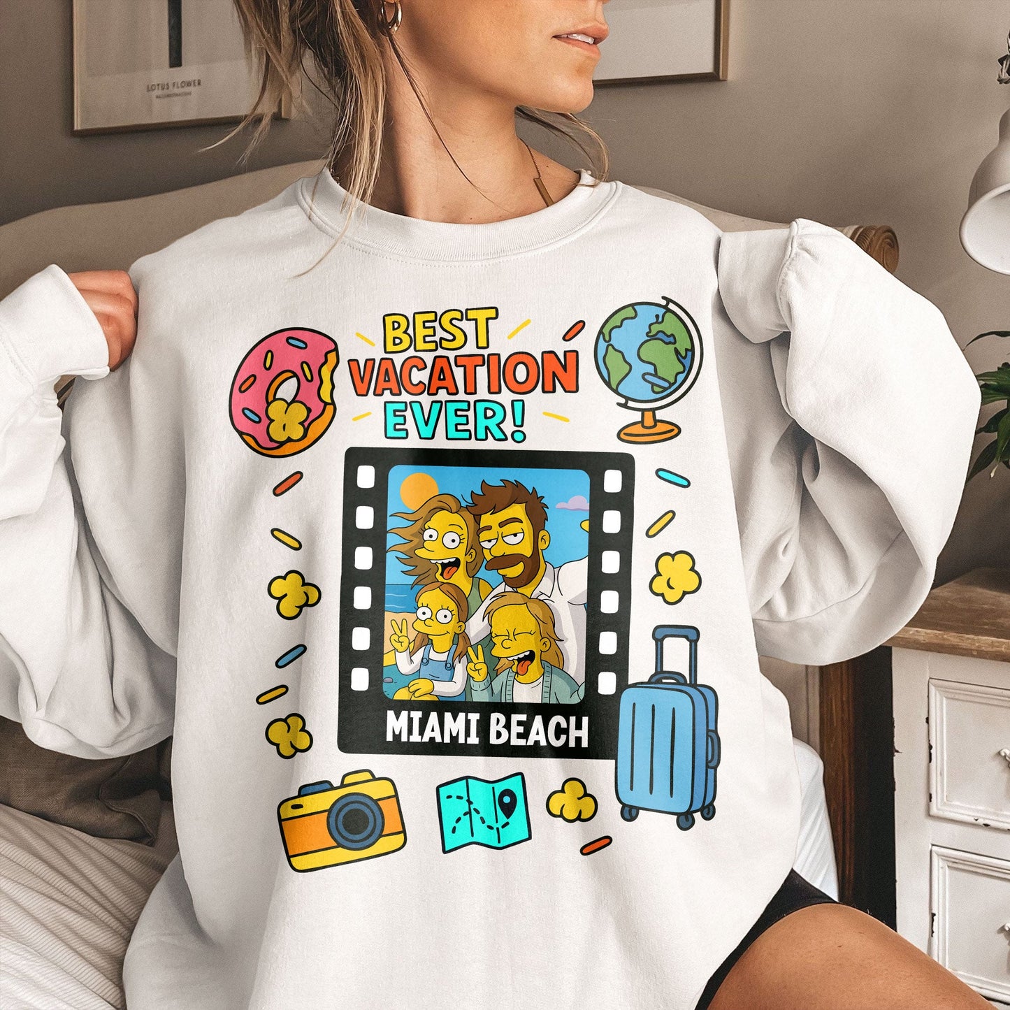 Best Vacation Ever Simpsonized Portrait - Personalized Photo Shirt