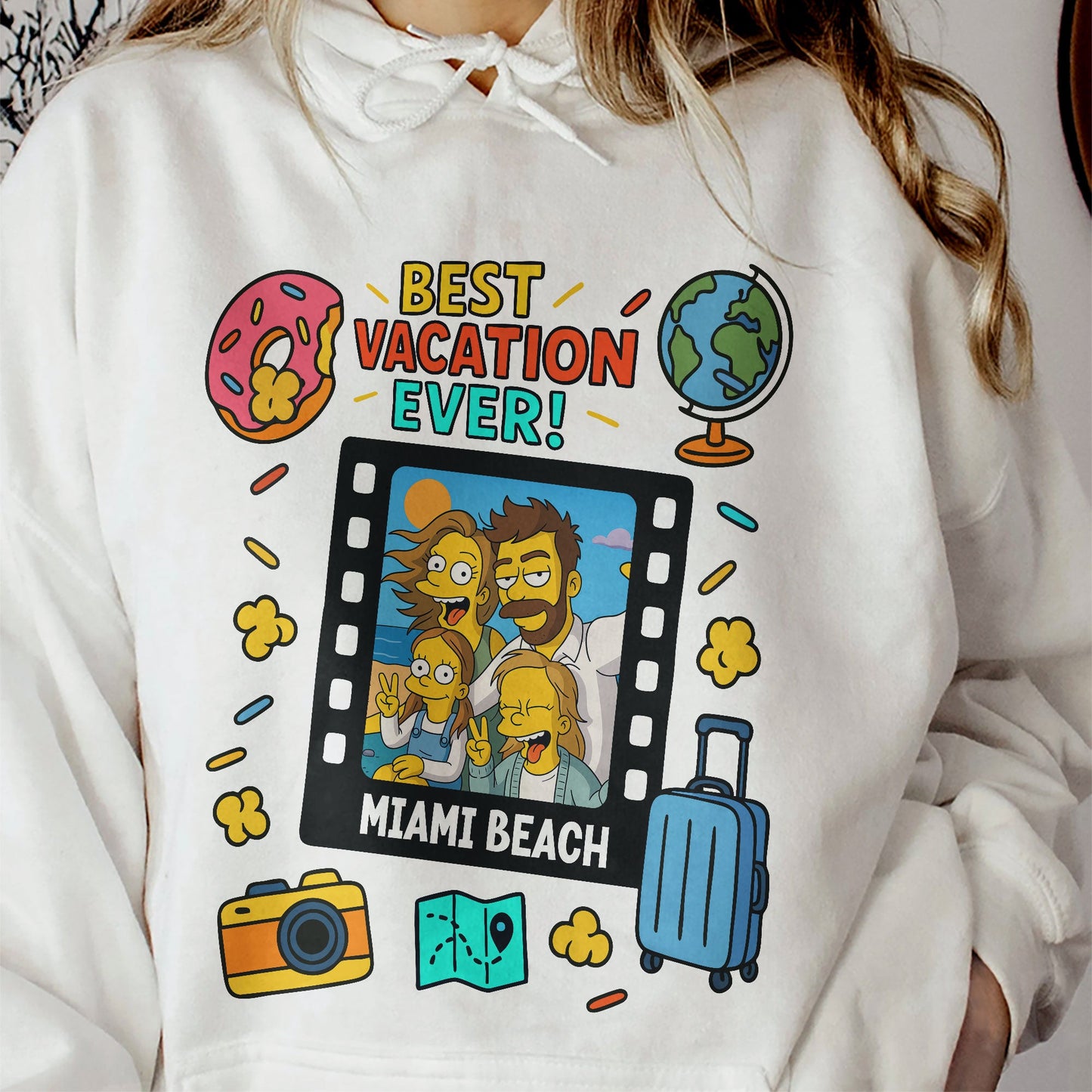 Best Vacation Ever Simpsonized Portrait - Personalized Photo Shirt