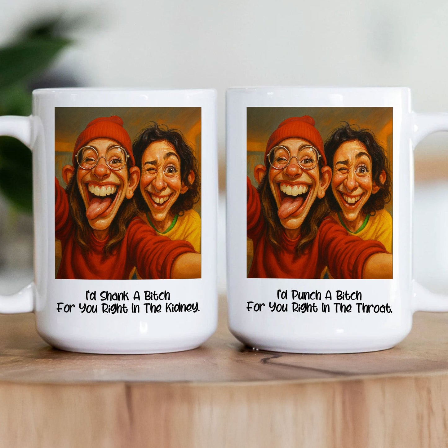 Caricature Your Photo Best Friends - Custom Cartoon Drawing From Photo - Personalized Photo Mug