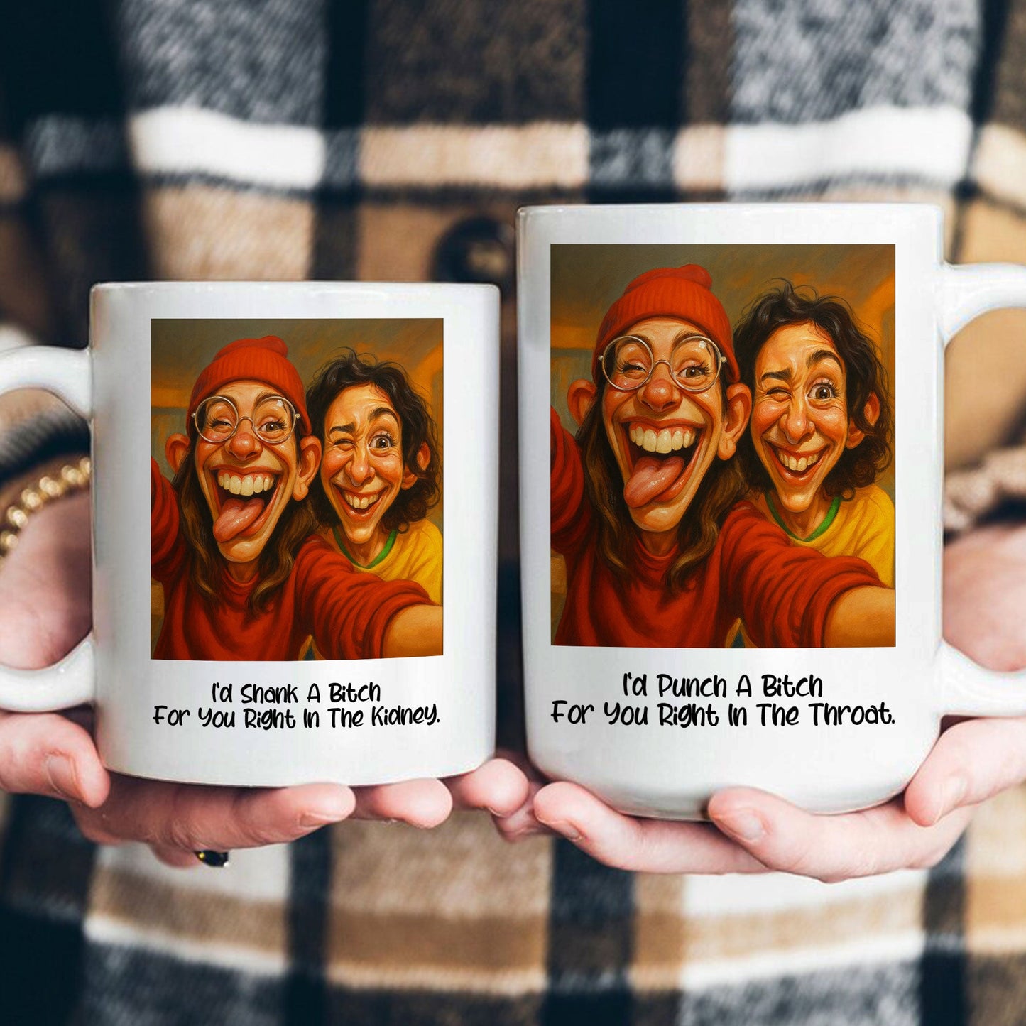 Caricature Your Photo Best Friends - Custom Cartoon Drawing From Photo - Personalized Photo Mug