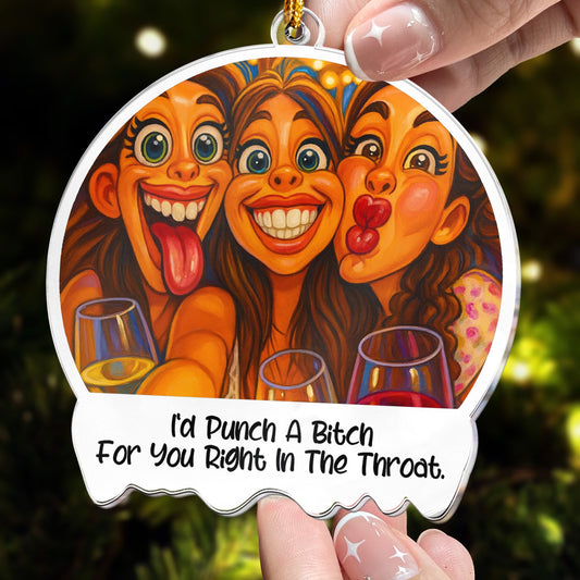 Caricature Your Photo For Besties, Friends - Personalized Acrylic Photo Ornament