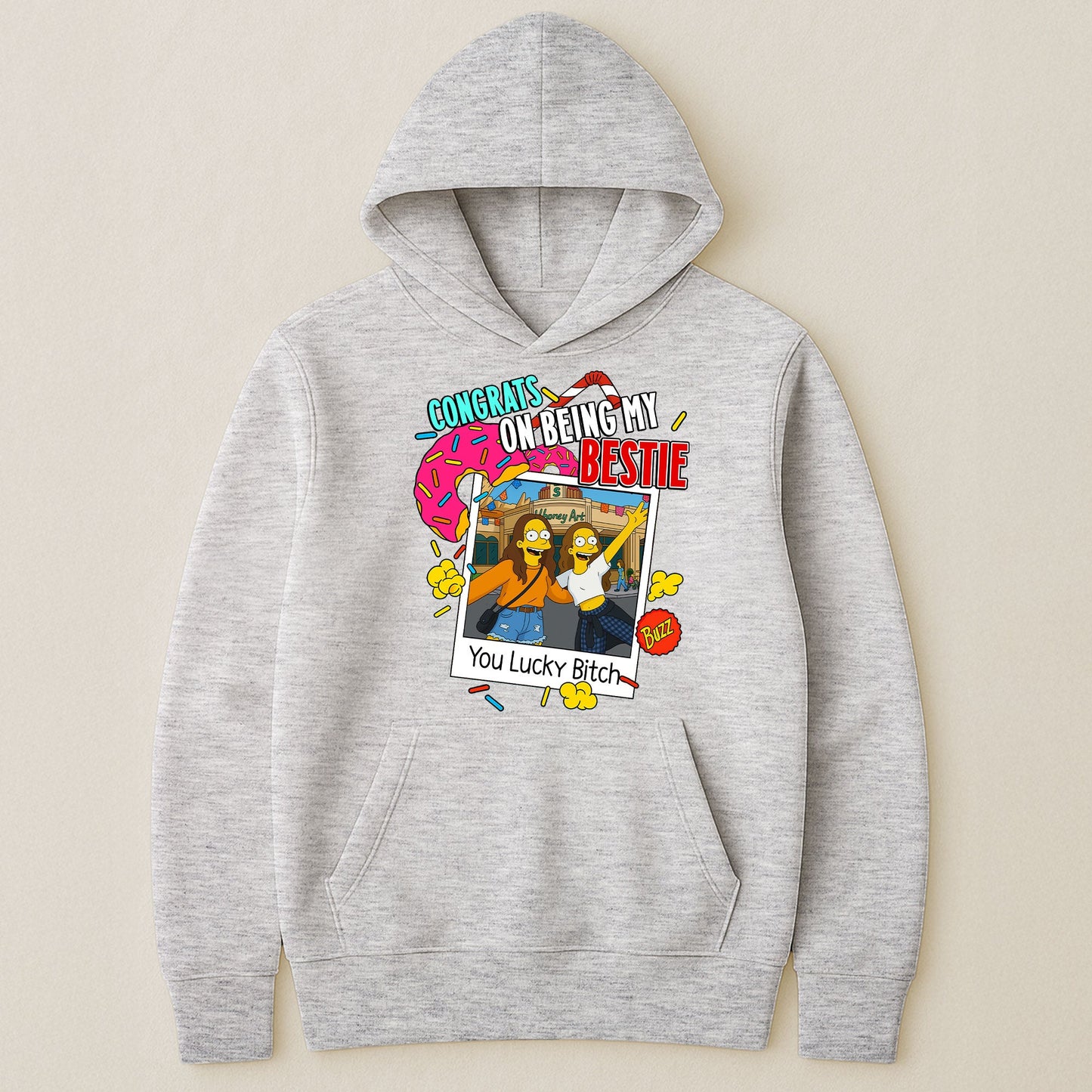 Congrats On Being My Bestie Simpsonized Portrait - Personalized Photo Shirt