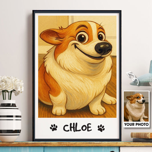 Custom Funny Pet Caricature Portrait For Dog Lovers, Cat Lovers - Personalized Photo Poster