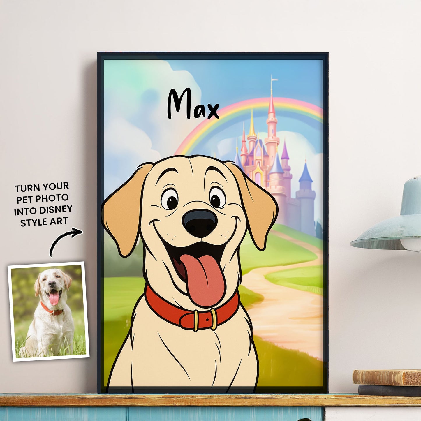Cute Cartoon Dog - Personalized Photo Poster