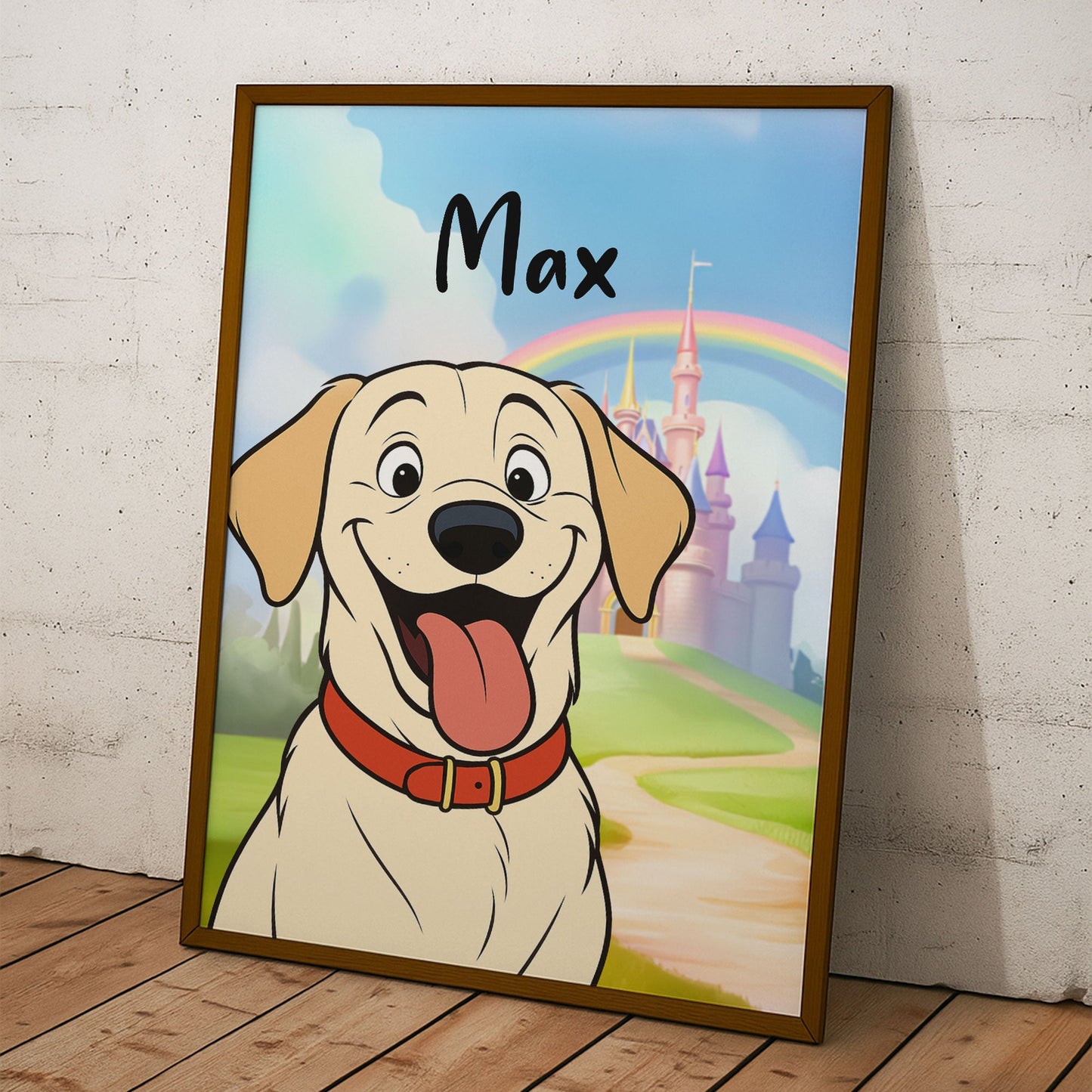 Cute Cartoon Dog - Personalized Photo Poster