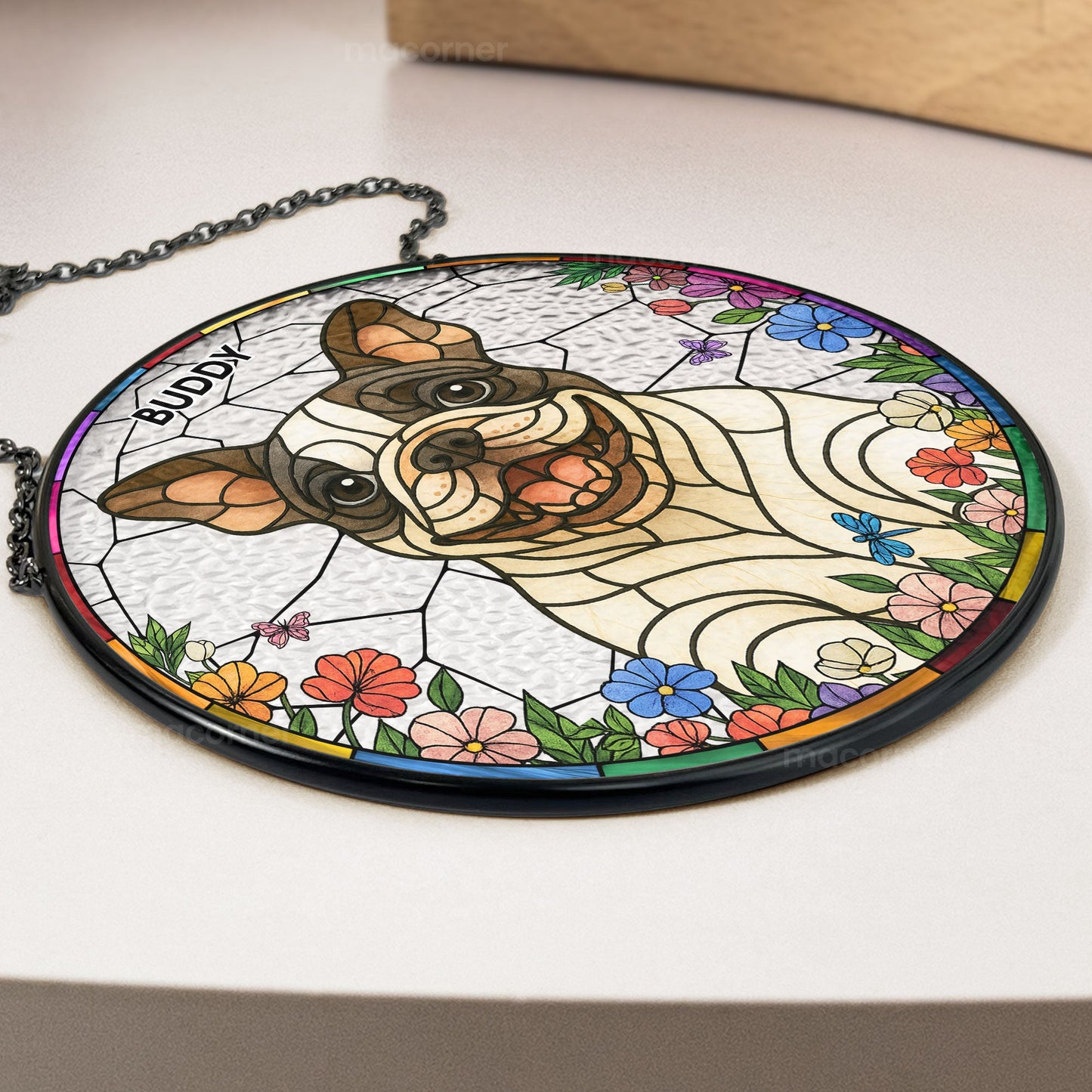 Dog Loss - New Version - Personalized Stained Glass Window Hanging Suncatcher