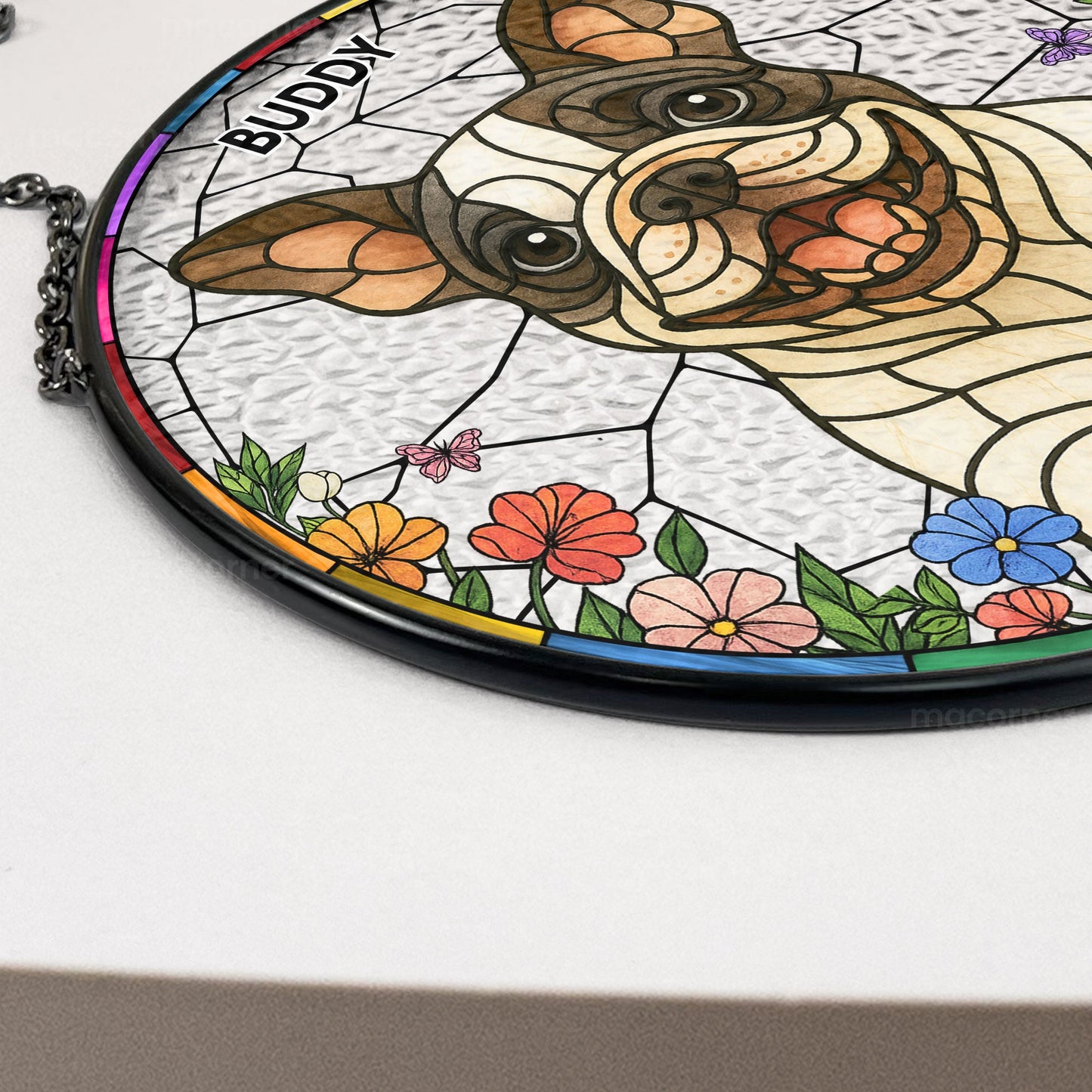 Dog Loss - New Version - Personalized Stained Glass Window Hanging Suncatcher