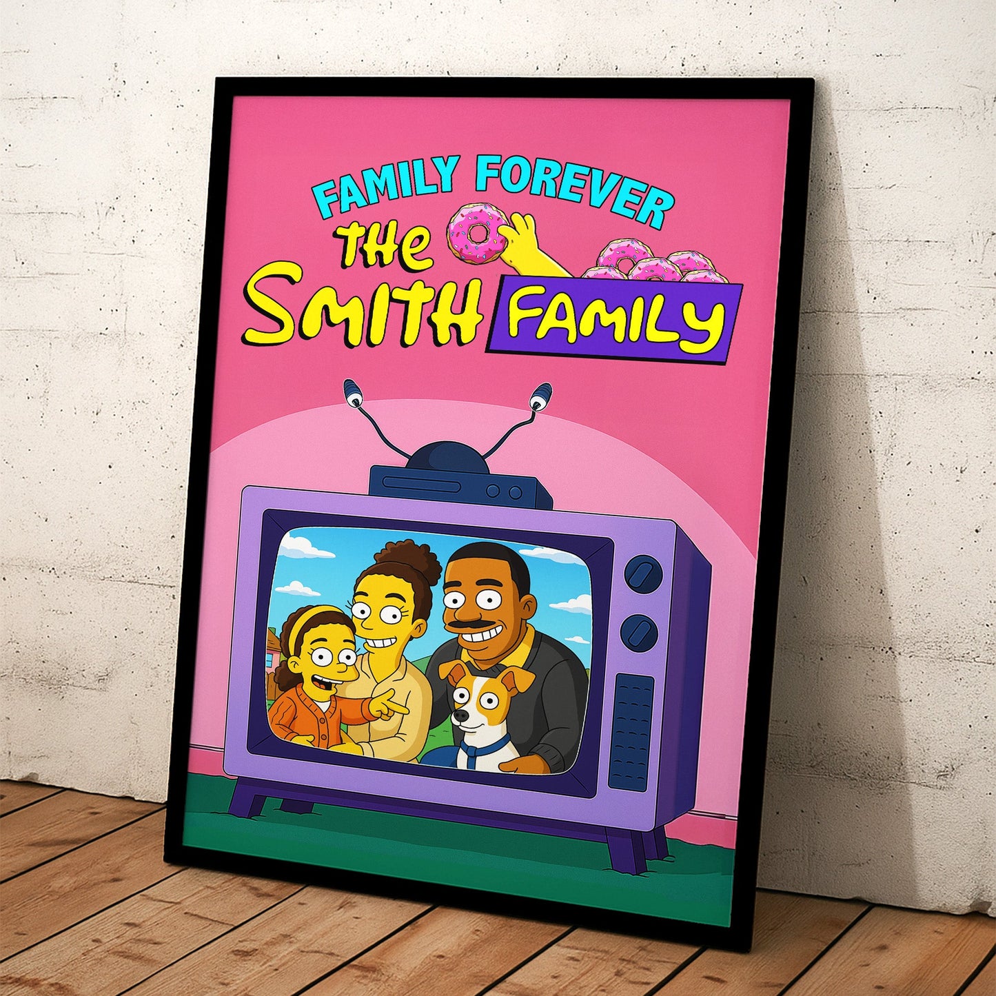 Family Forever Simpsonized Portrait - Personalized Photo Poster