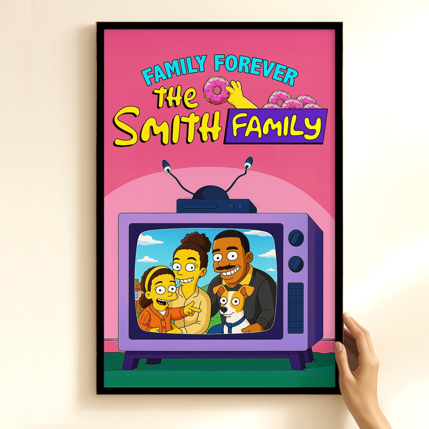 Family Forever Simpsonized Portrait - Personalized Photo Poster