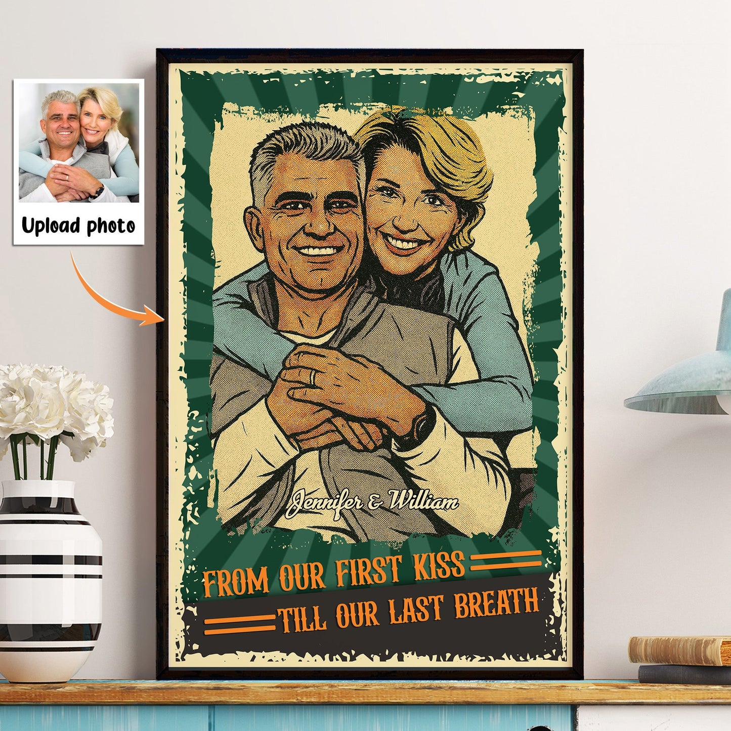 From Our First Kiss Till Our Last Breath Retro Comic - Personalized Photo Poster
