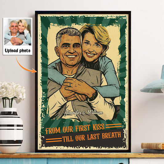 From Our First Kiss Till Our Last Breath Retro Comic - Personalized Photo Poster
