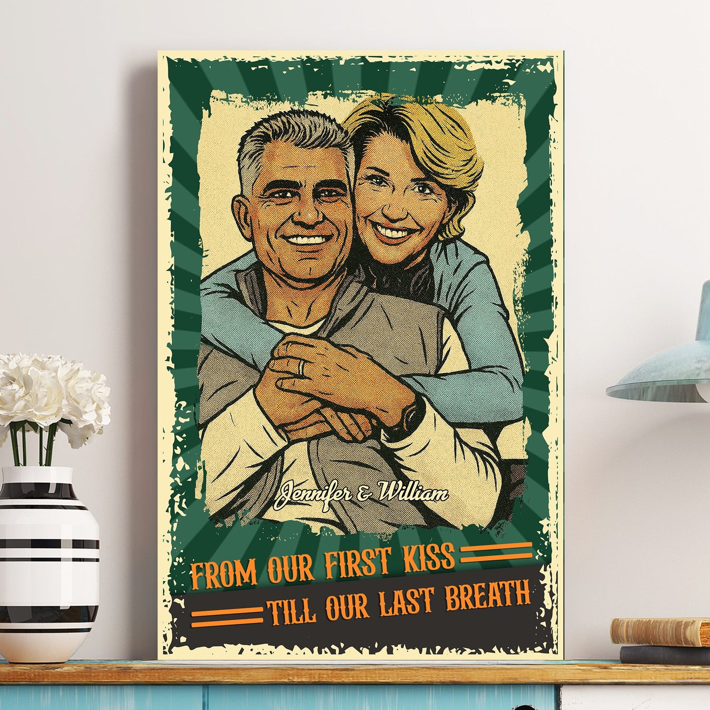 From Our First Kiss Till Our Last Breath Retro Comic - Personalized Photo Poster