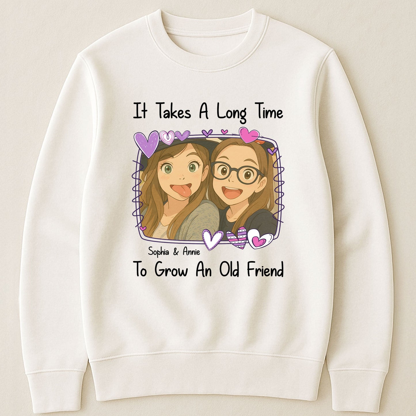 It Takes A Long Time To Grow An Old Friend Cartoon Ver - Personalized Photo Shirt