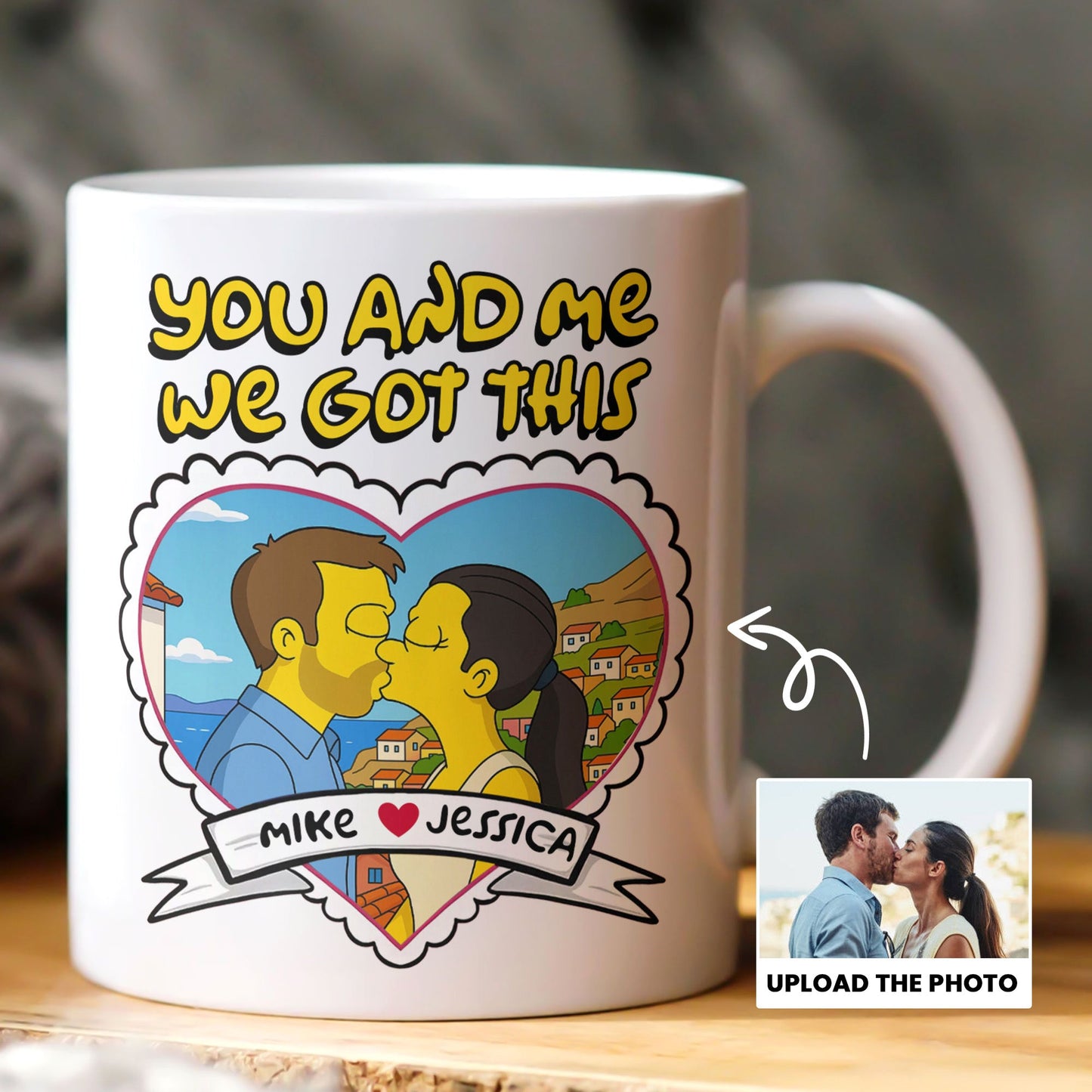 Simpsonized Portrait You And Me We Got This - Personalized Photo Mug