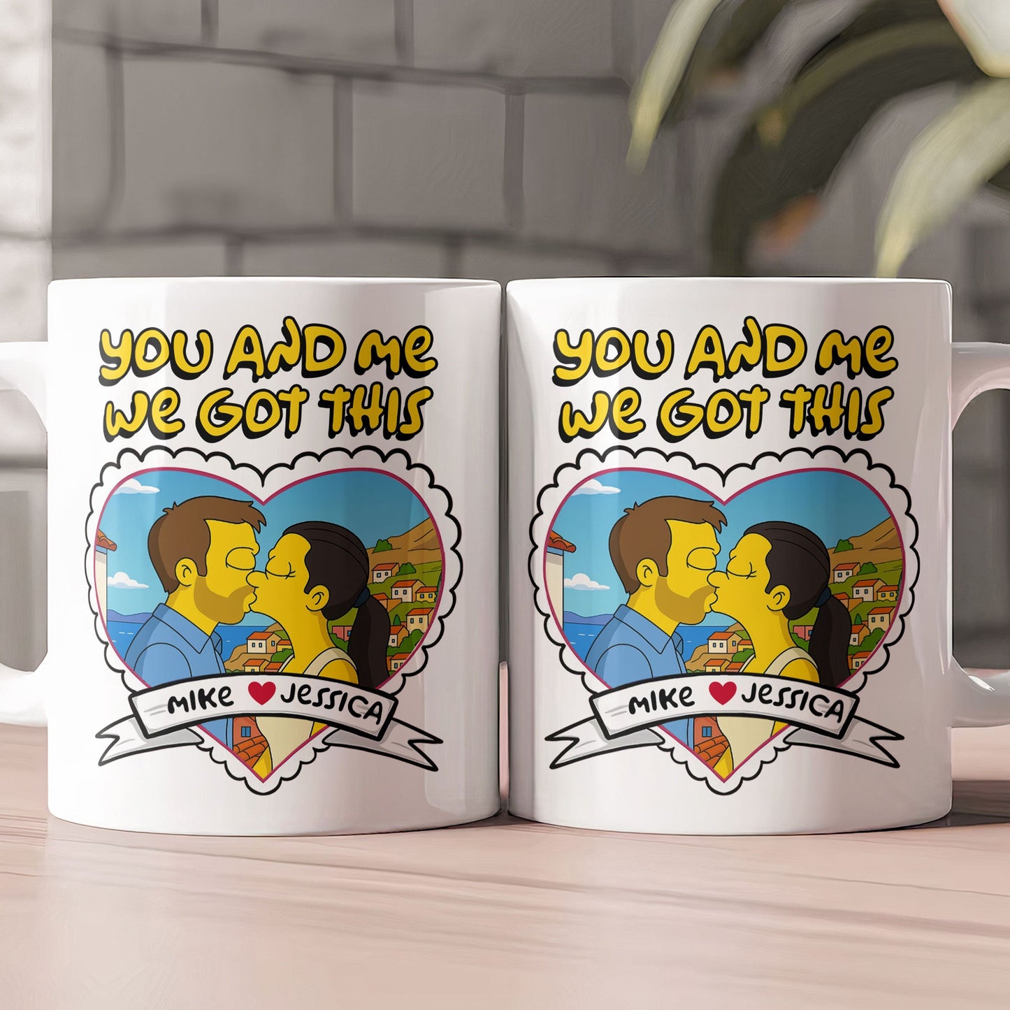 Simpsonized Portrait You And Me We Got This - Personalized Photo Mug