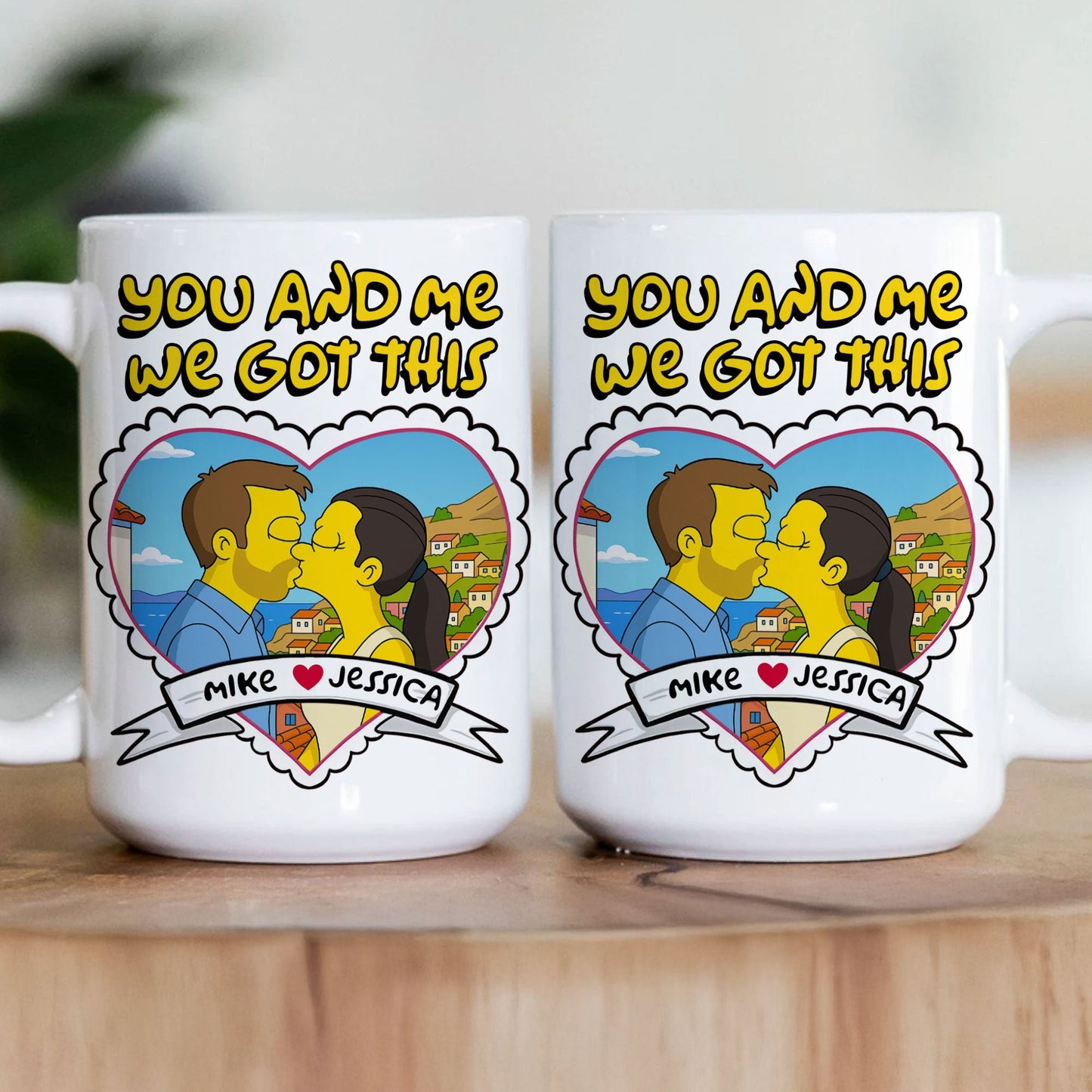 Simpsonized Portrait You And Me We Got This - Personalized Photo Mug