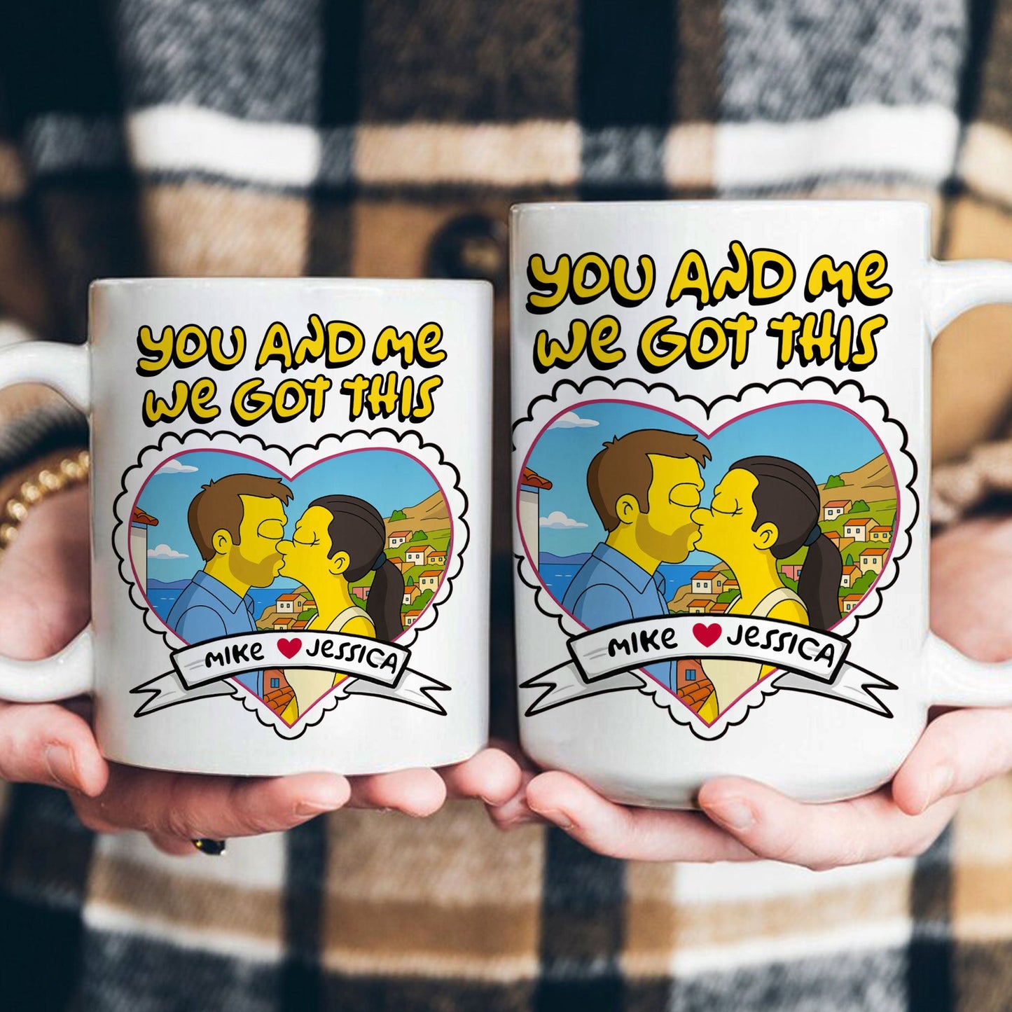 Simpsonized Portrait You And Me We Got This - Personalized Photo Mug
