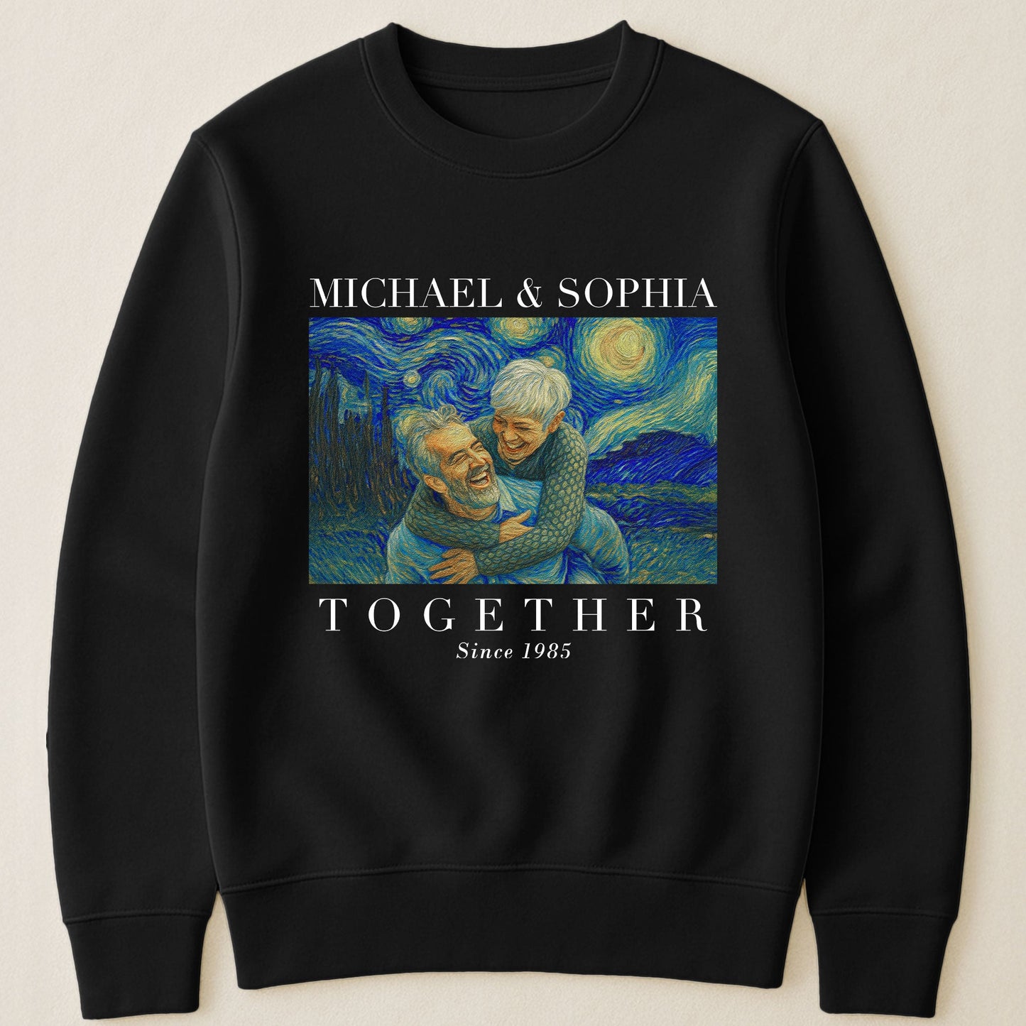 Together Since Couple Shirts Van Gogh Art - Personalized Photo Couple Matching Shirts