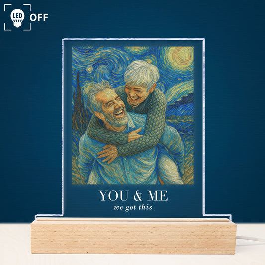 Van Gogh Art You & Me We Got This - Personalized Photo LED Light