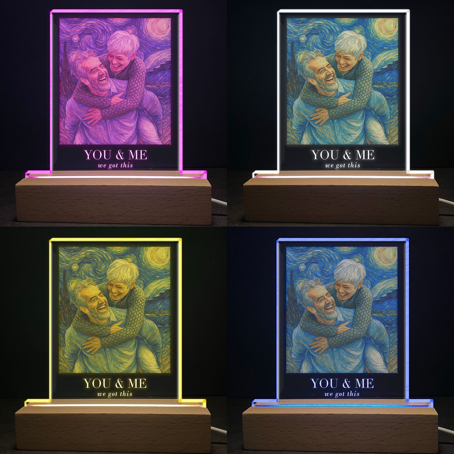 Van Gogh Art You & Me We Got This - Personalized Photo LED Light