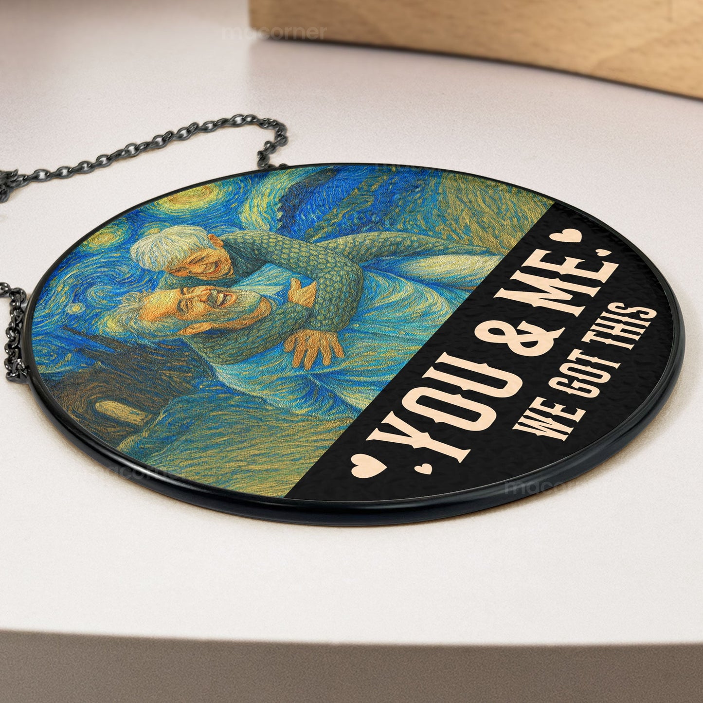Van Gogh Style You & Me We Got This - Personalized Photo Stained Glass Window Hanging Suncatcher