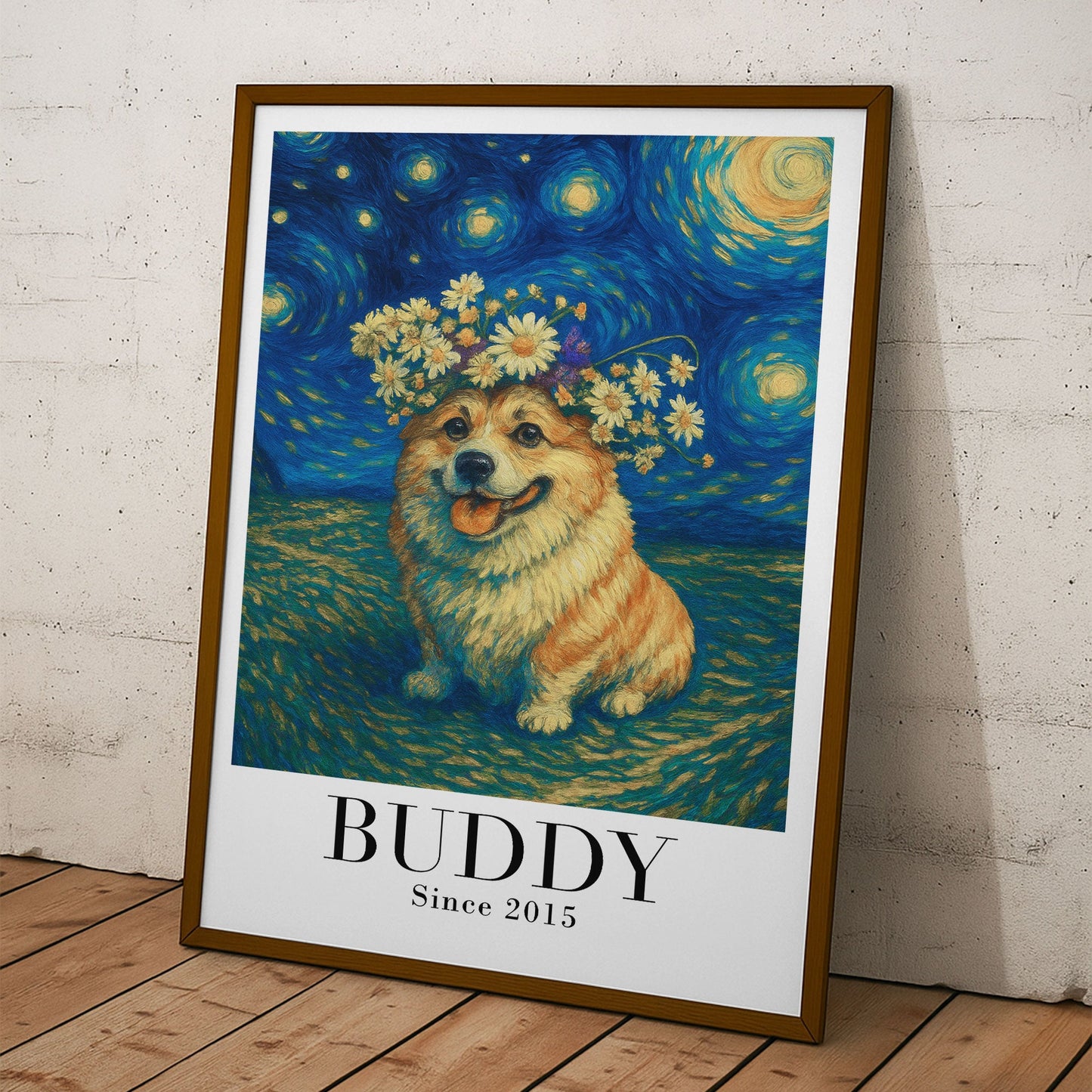 Van Gogh Wall Art Pet Portrait Art Dog Lovers Cat Lovers Gift - Personalized Photo Poster