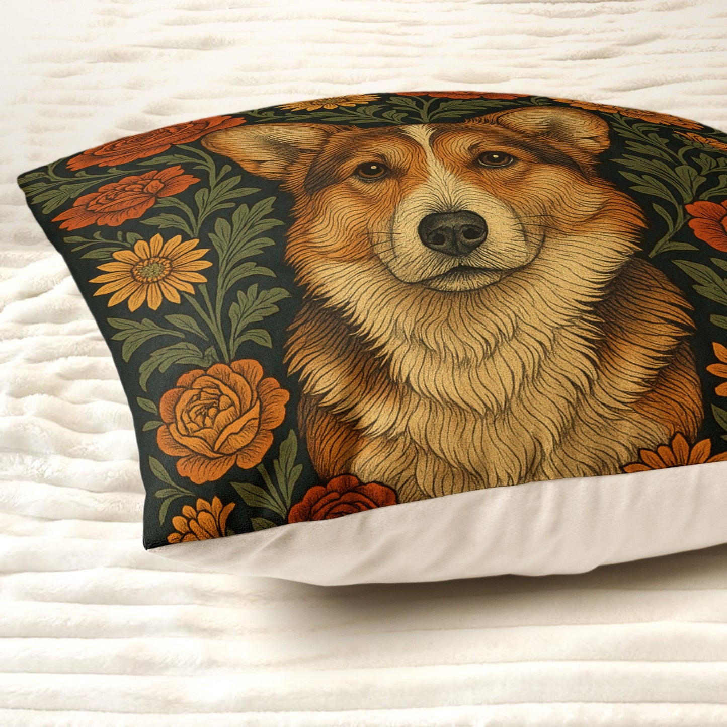 William Morris Wall Art Dog Portrait Art Dog Lovers Gift - Personalized Photo Pillow (Insert Included)