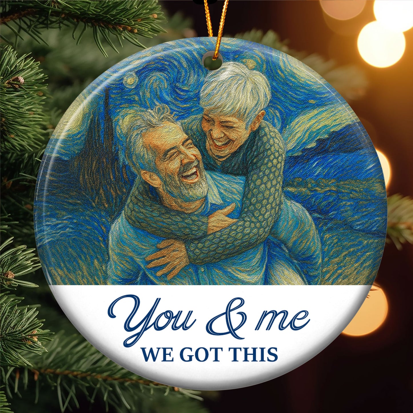 You & Me We Got This Van Gogh Art - Personalized Ceramic Photo Ornament